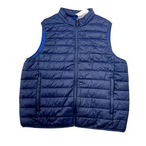 Club Room Quilted Packable Puffer Vest Mens XL Navy Blue‎ Nylon $100